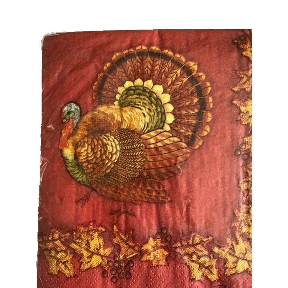 Thanksgiving Tom Turkey Paper Napkins Buffet Fall Autumn Full Size 50 CT Holiday